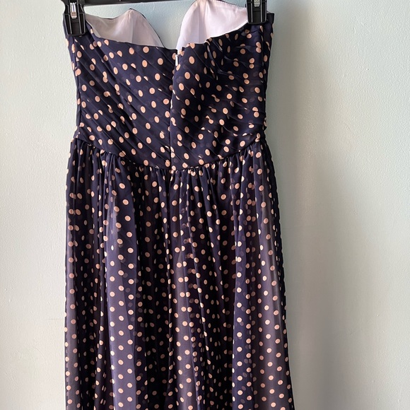 Unique Vintage Strapless polka dot dress - Picture 3 of 5
